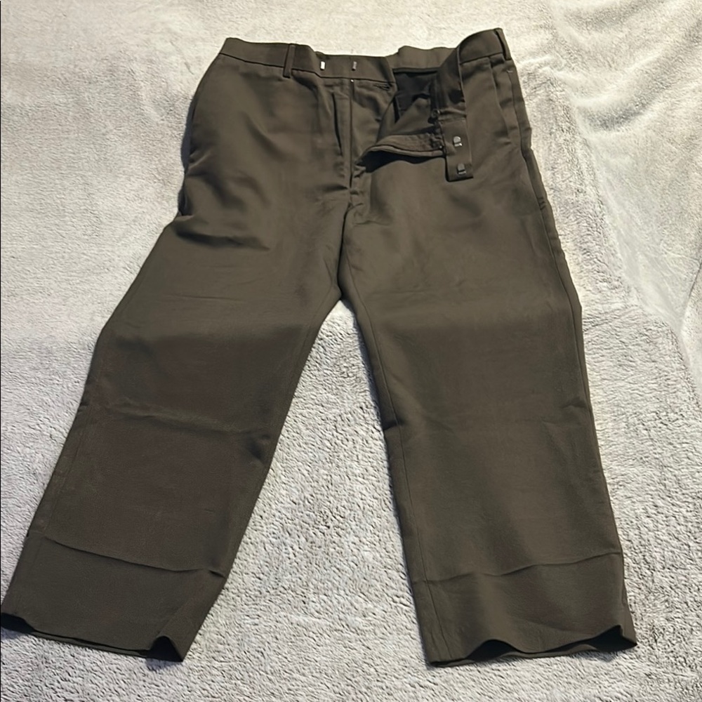Perry Ellis Brown Dress Pants with Relaxed Fit and Adjustable Waistband